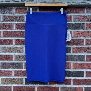 LuLaRoe Royal Blue Textured High Rise Cassie Pencil Skirt 2